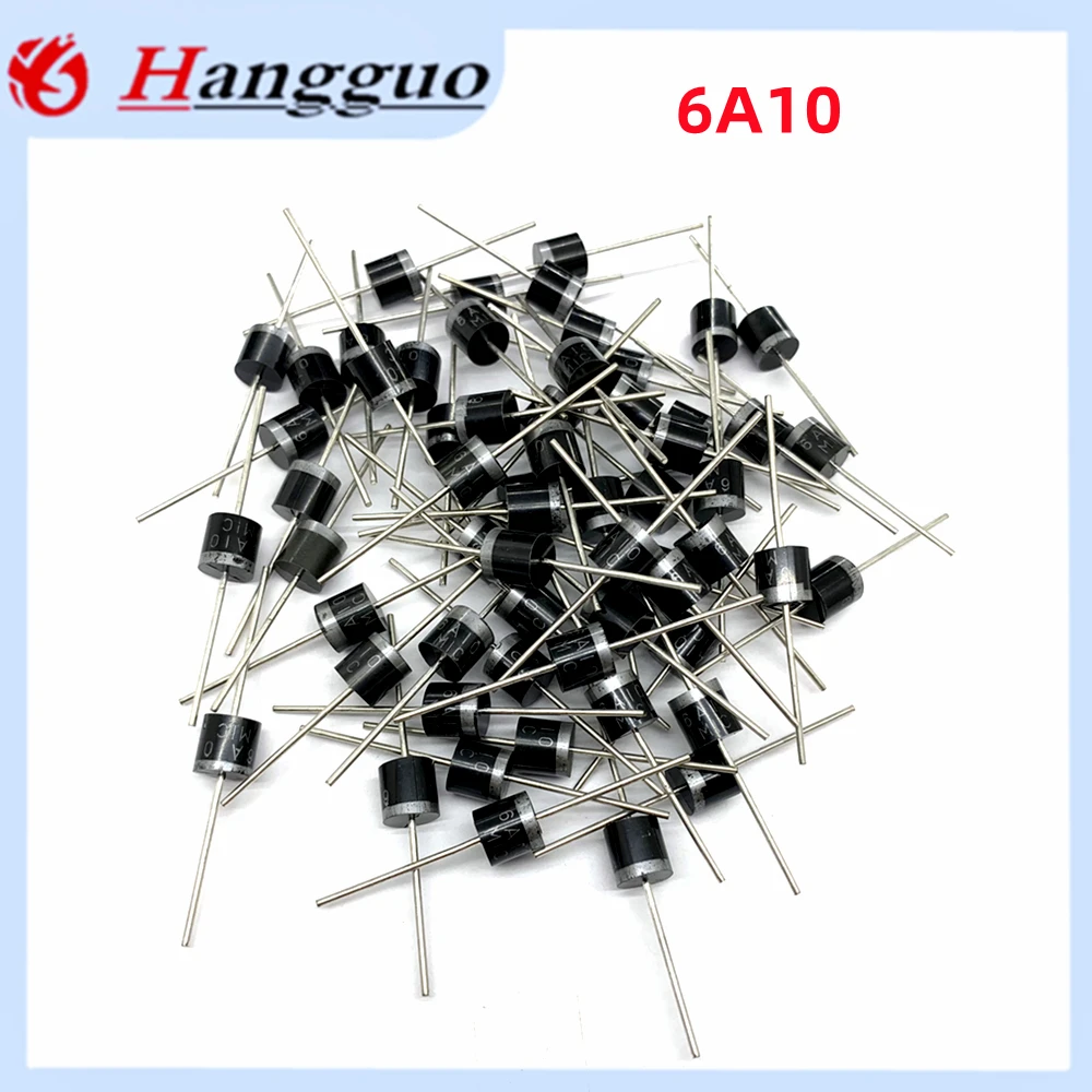 200Pcs/Lot 6A10 6A/1000V 10A10 20A10 10A20 30A10 rectifier diodes DIODE GEN PURP 1KV 6A R6 IC  Best Quality