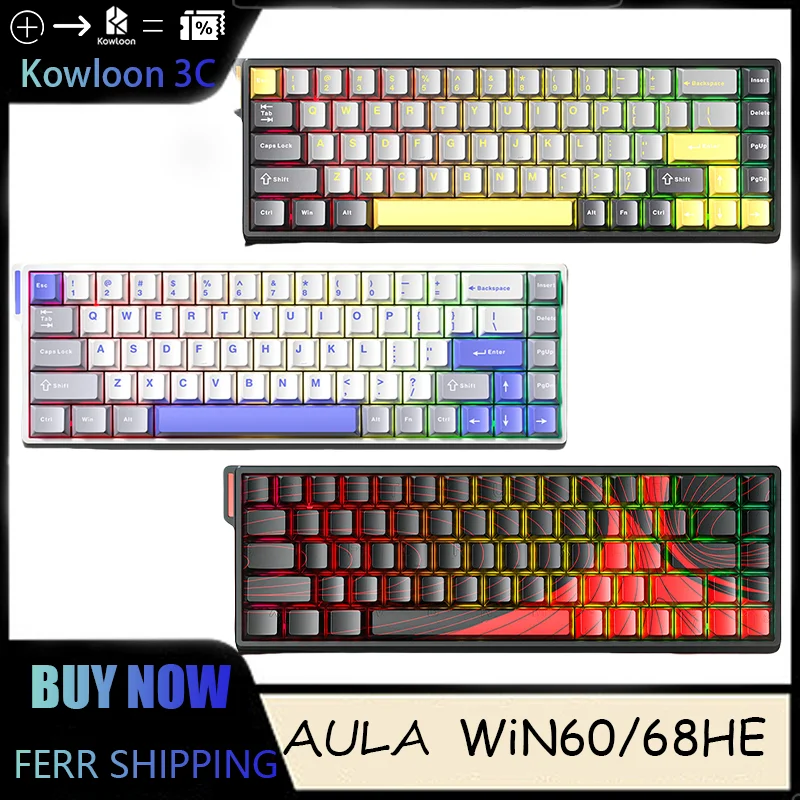 AULA WiN60 68 HE PRO MAX Mechanical Keyboard Magnetic Switch RT Gaming Esport Valorant Custom Wired 1600 RGB 0.01mm 8kHz 0.02mm