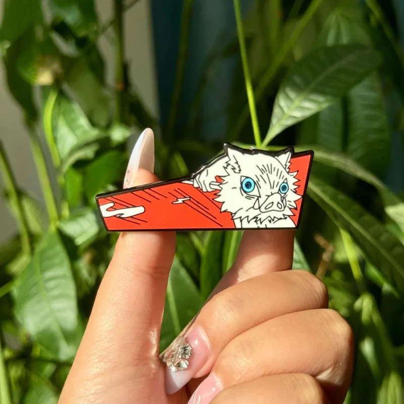 شيطان القاتل المينا دبابيس أنيمي بروش ظهره قبعة حقيبة طوق التلبيب شارات الرجال النساء Kawaii مجوهرات جمع الاطفال اللعب الهدايا #5