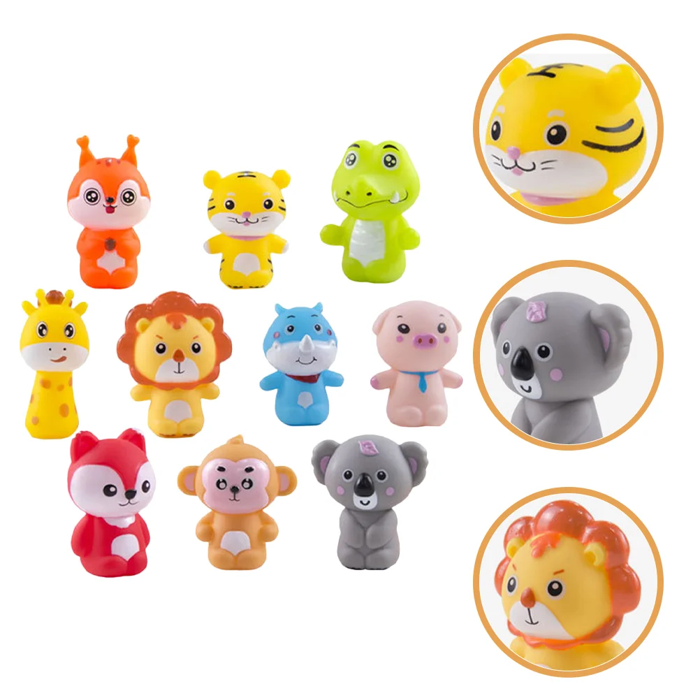 

2 Sets Finger Animal Figures Toy Puppet Party Favors Zoo Puppets Toys for Toddlers Kids Animals Children Modeling