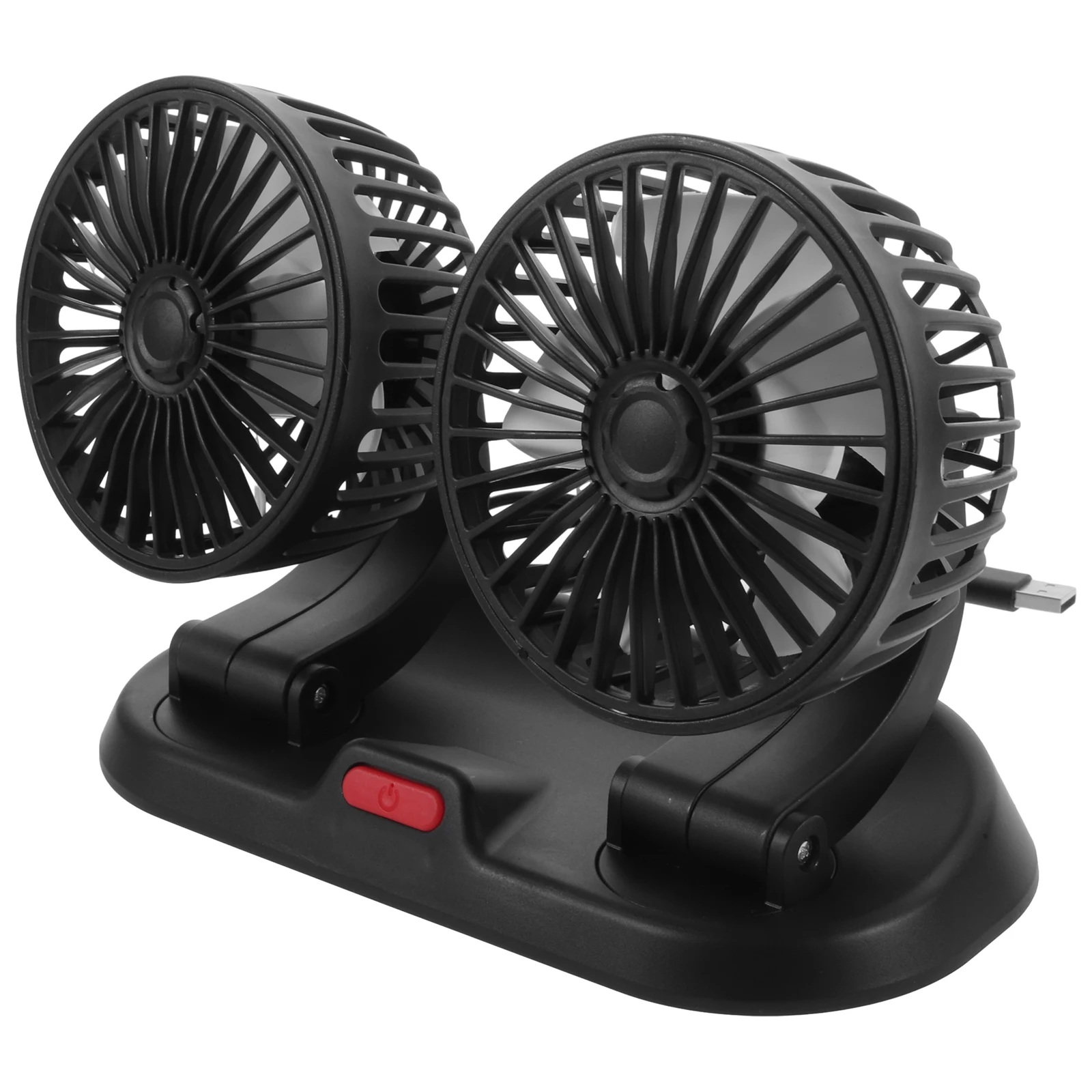 

Double Head Car Fan Portable Cooling Fans for Cars Trucks USB Powered 360 Degree Adjustable Dashboard Mini Fan F410 Grey ABS