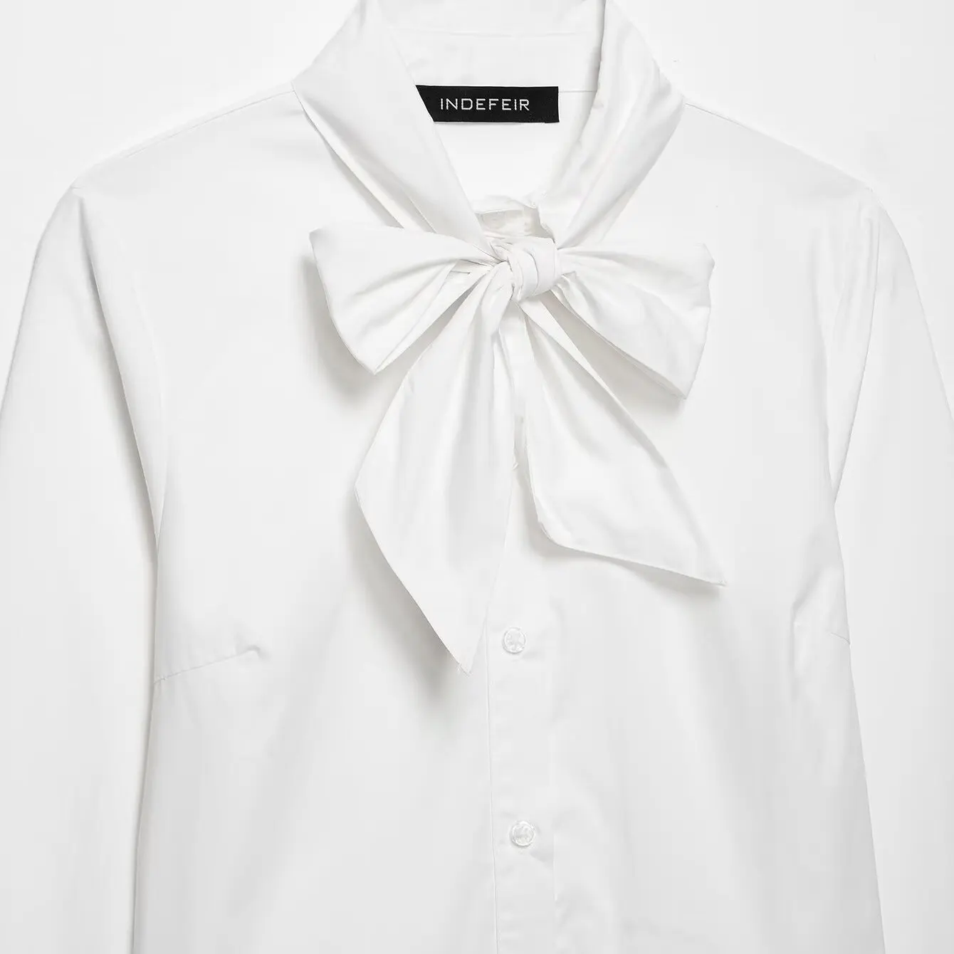 Classic Striped  Knot Shirt Versatile Fashionable Autumn New Arrival Women's Shirt Polyester Long Sleeve Slim Fit