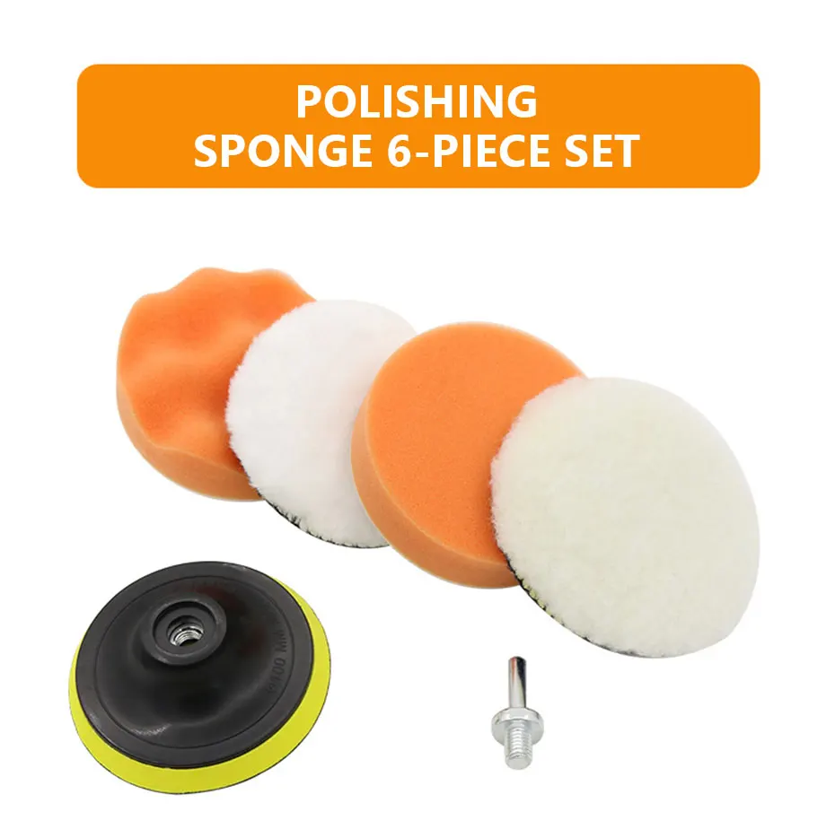 KKJOY 6-teiliges Polierschwamm-Set für Autos, Schaumstoff-Puffer zum Wachsen und Entfernen von Kratzern, 3, 4, 5 Zoll, kompatibel mit Poliermaschinen – Detail 2