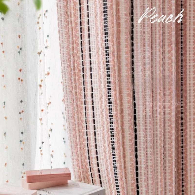 

New White Peach Oolong French Dopamine Pink Curtains Living Room Cute Curtain Cloth Bedroom Girly Fresh
