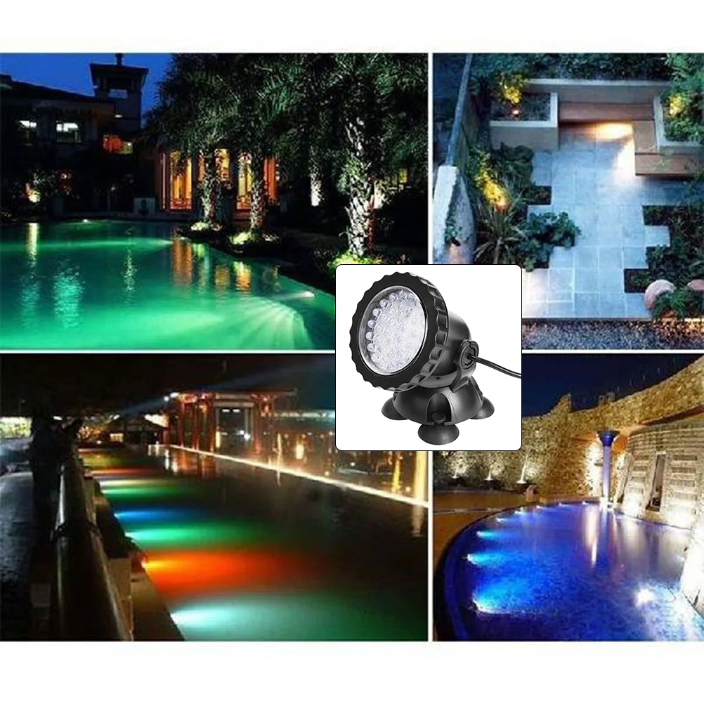 

Rgb 36 LED IP68 Underwater Spotlight Submersible Fish Tank Light Aquarium Pond Fountain Us Plug LED Underwater Light