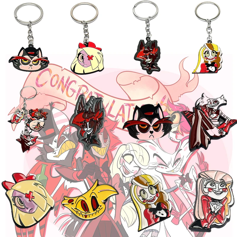 

Аниме Косплей хамбин отель Брошь Брелок для ключей демон аластор Чарли морнинстар вагги искусственные брелки ювелирные изделия подарки для фанатов