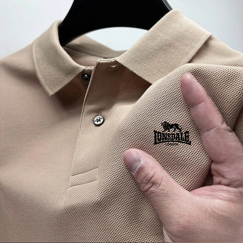 

Men's Classic Short Sleeve Golf T-shirt, Casual Button Top, High Quality Lonsdale Polo, Printed Polo,