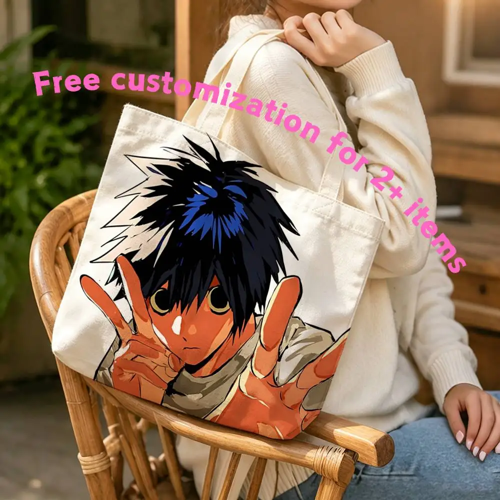 Kira-L NEW design D-Death Note Waterproof Lined Canvas bags suitable for going to class, shopping, gifts, and commuting