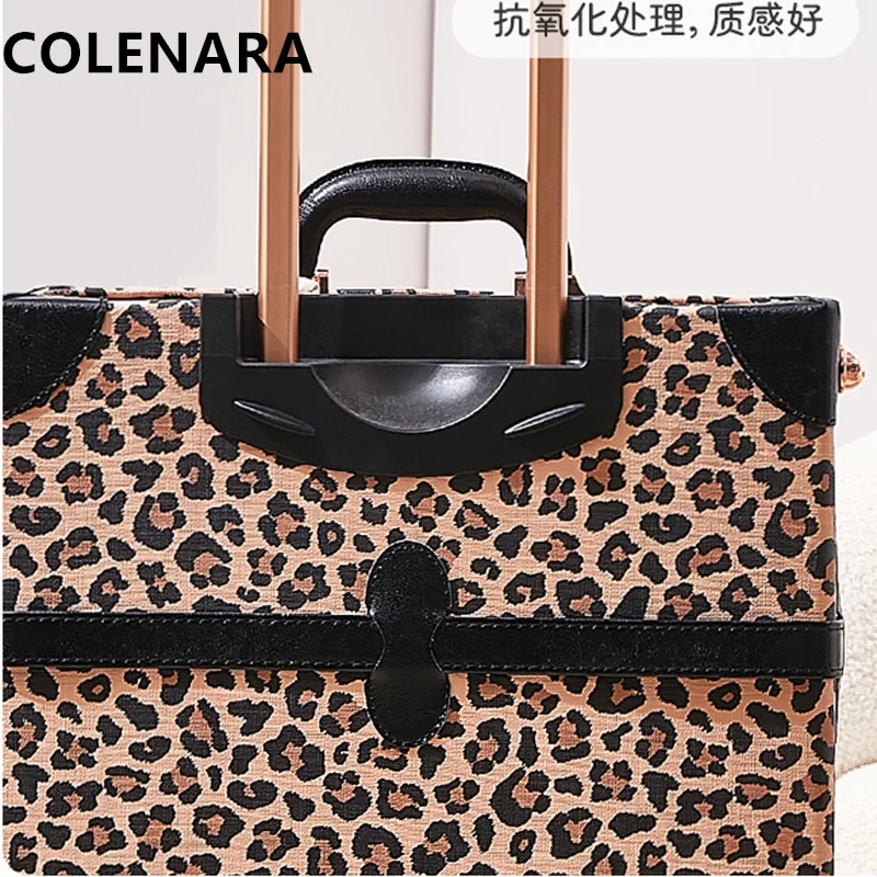 COLENARA Luggage Travel Set Large Capacity Trolley Case 20 inch PU Leather Boarding Case 22
