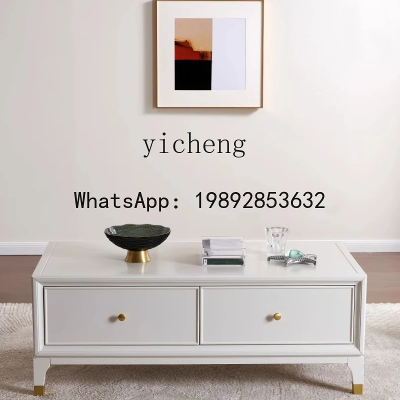 

H3-30 simple modern small apartment light luxury Internet celebrity solid wood coffee table TV cabinet combination set
