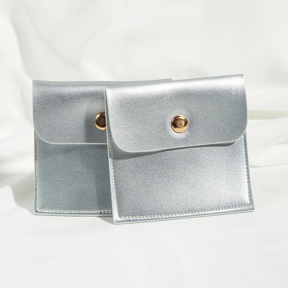 5 Stück PU-Leder Gold Knopf Tasche DIY Schmuck Ohrring Halskette Schnappbeutel Hochzeit Verpackung Geschenktüte Reiseaufbewahrung Staubsack Großpackung – Detail 17