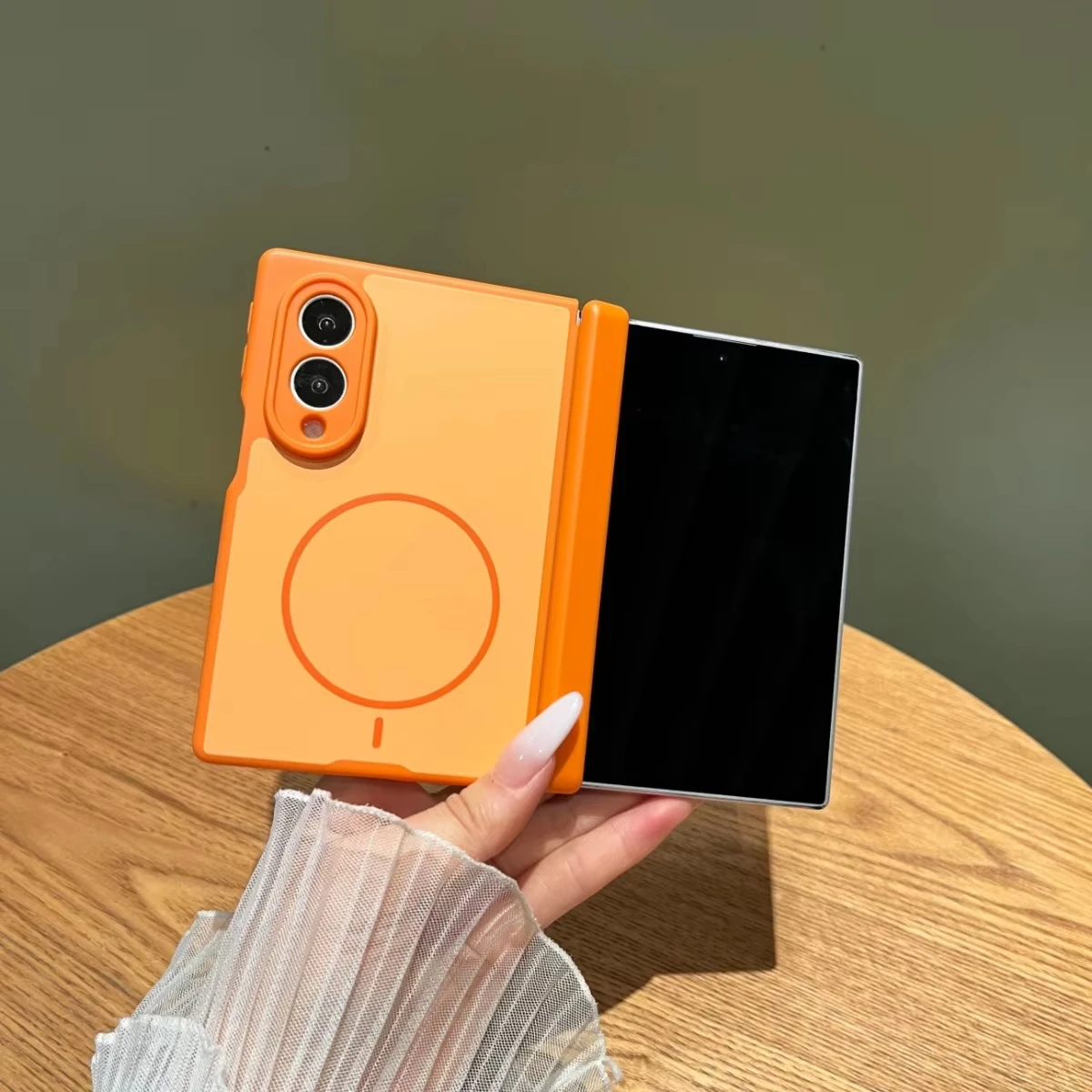 For Magsafe Case for Samsung Galaxy Z Fold 8 Ultra 7 6 5 Matte Double Hinge Wireless Charging Magnetic Hard Protection Cover