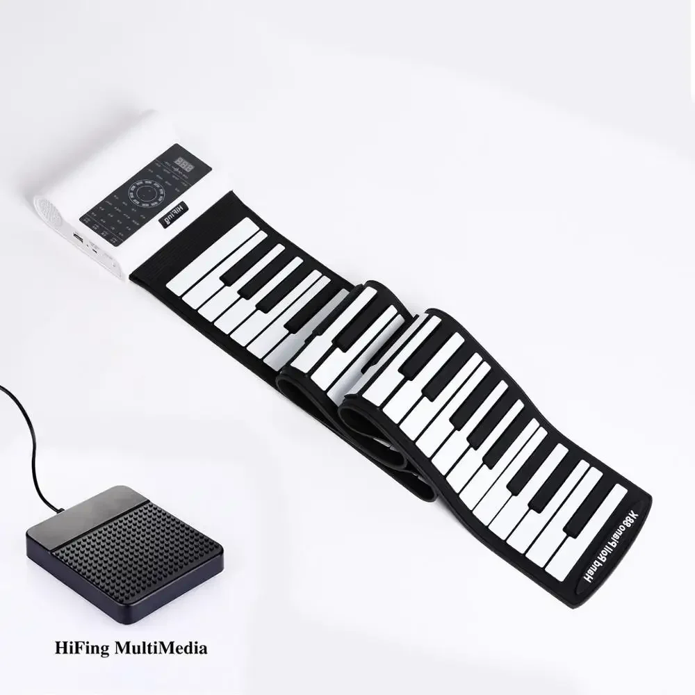 

Hand Roll Piano Foldable Soft Electric Digital Roll Up Piano Keyboard Silicon Standard 61 keys Piano