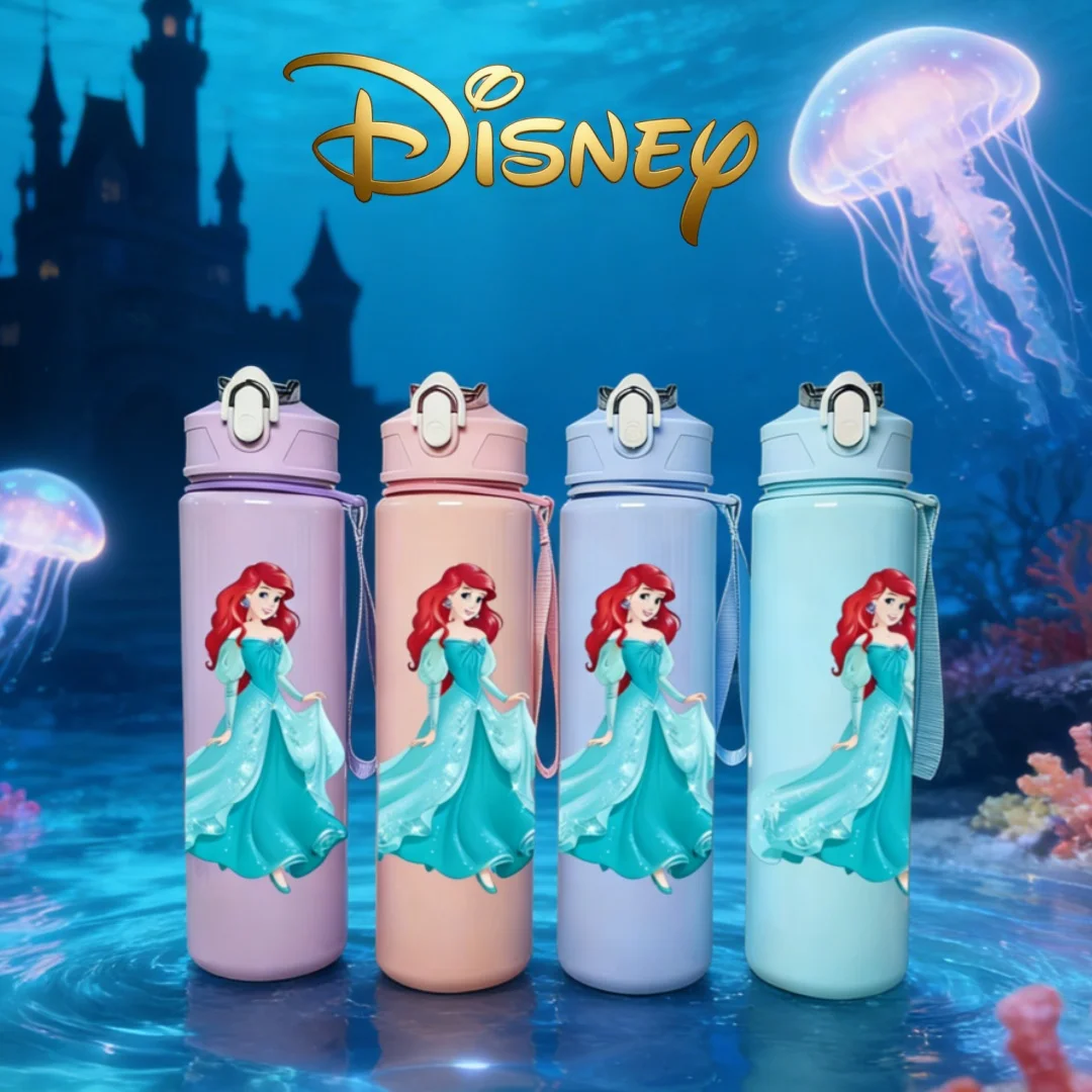 

3D Printed Disney Mermaid Princes Cartoon Water Bottle - Perfect for Fun-Filled Holiday Parties, Super Cute Pattern,Leak-Proof