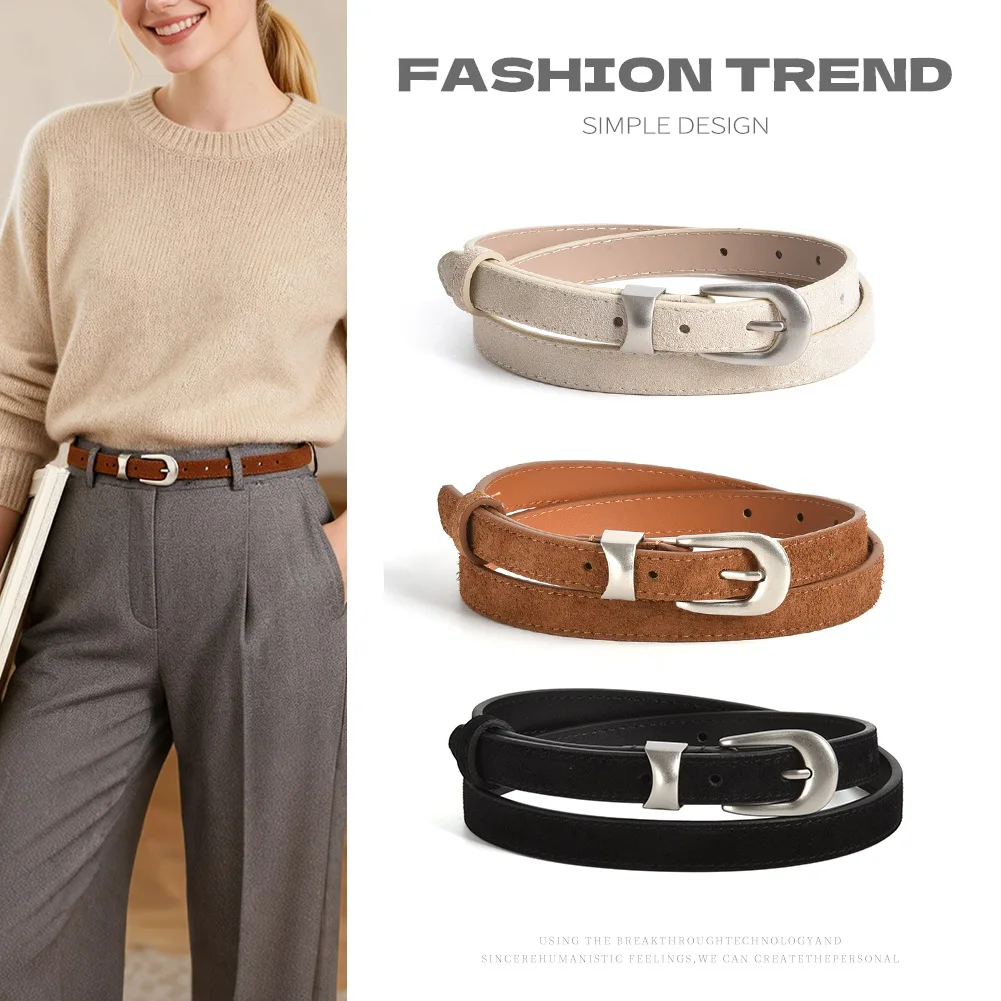 Fashionable daily commuting thin belt women's simple style thin belt trendy versatile decorative skirt casual pants