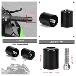 Motorcycle Handlebar Grips MTB Bar Ends Plugs for Kawasaki Z800 Z1000 Z900 Z750 Z650 Z300 (Black)