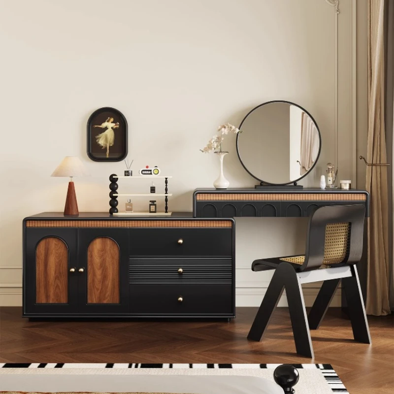 

China Style Corner Dressing Table Natural Wood Apartment Makeup Set Dressing Table Multifunctional Chair Coiffeuse Furnitures