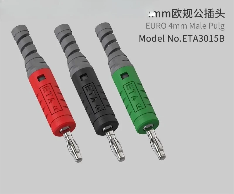 

10PCS ETA3015B pure copper 4mm banana plug experimental safety insulation sheath lantern plug solder-free high voltage