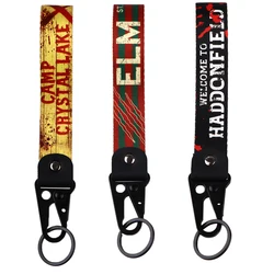 Citazioni di film Horror portachiavi portachiavi di Halloween etichette con cordino portachiavi Tow accessori per moto per auto regalo di gioielli di moda