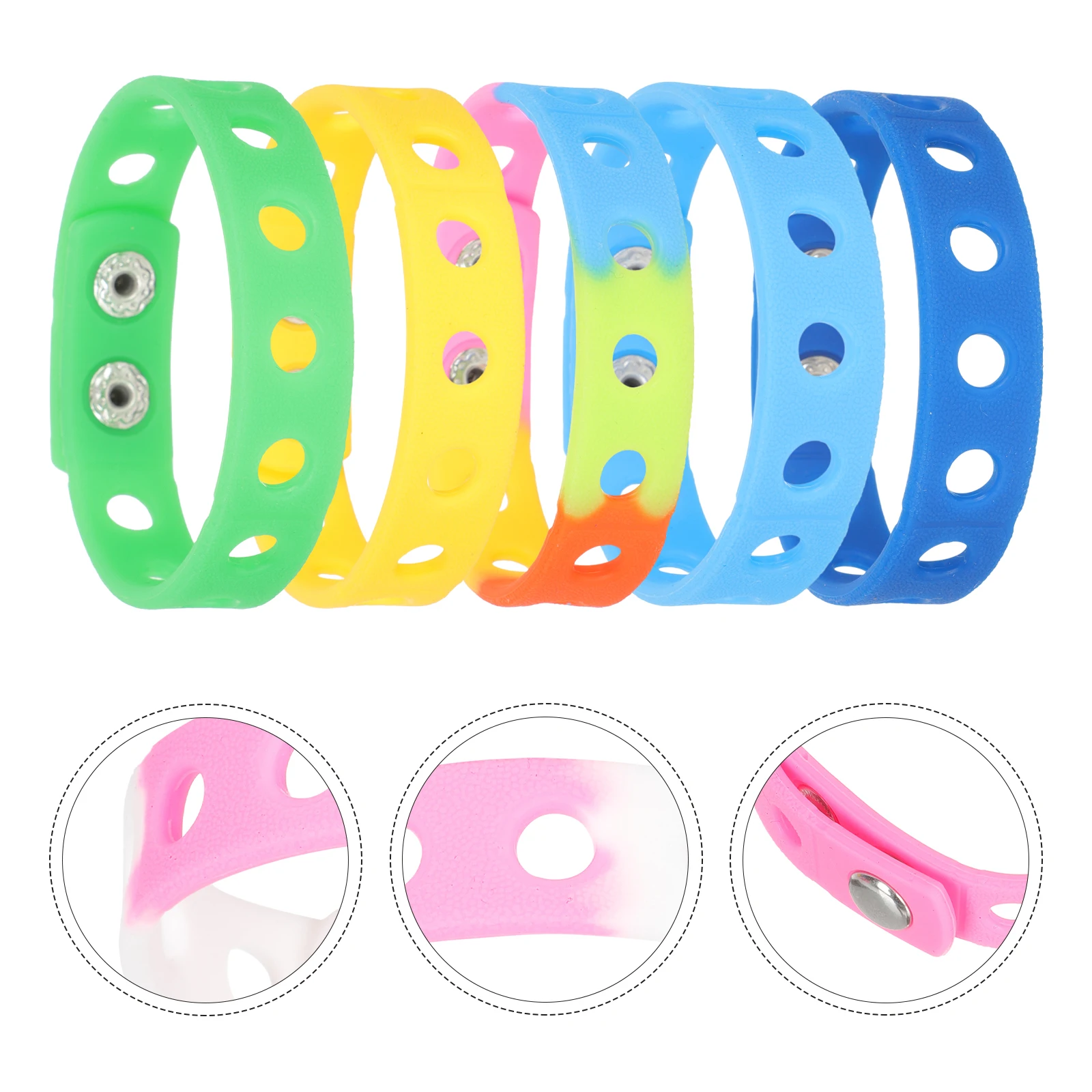 

10pcs Colored Silicone Bracelet Kids Adjustable Wristbands Creative Decorative Play Gift Bright Colors Flexible