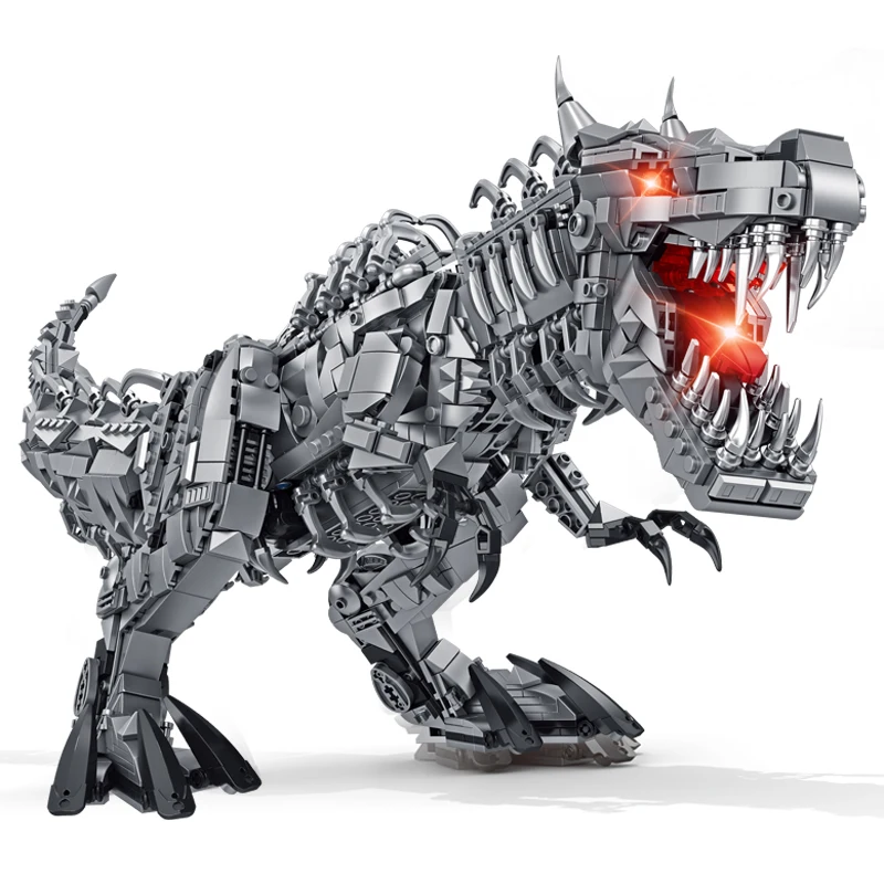 PANLOS New 611016 2065Pcs Mechanical Tyrannosaurus Model With Light Toys Blocks Dinosaur Series Puzzle Assembly Brick Boy Gift