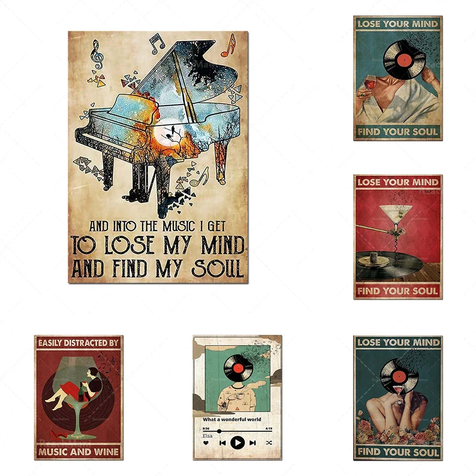 Lose your heart, find your soul, kind poster music poster and printed wall decoration retro poster wall artist home painting dec