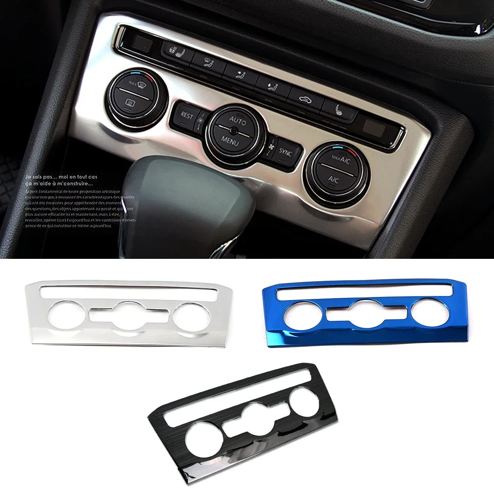 For Volkswagen VW Tiguan MK2 2017-2019 Central Console Air Condition Switch Button Cover Trim Interior Stainless Steel Sticker