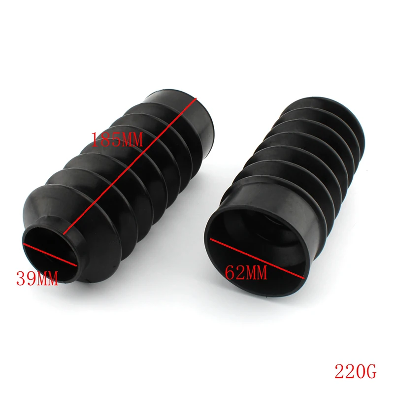 2 PCS Motorcycle Rubber Front Fork Cover Gaiters Gators Boots Shock Protector Dust Guard 39 mm Black For Harley FXD XL SPORTSTER
