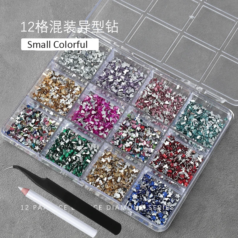 3D Baby Blue Multi-Shape Nail Art Rhinestones