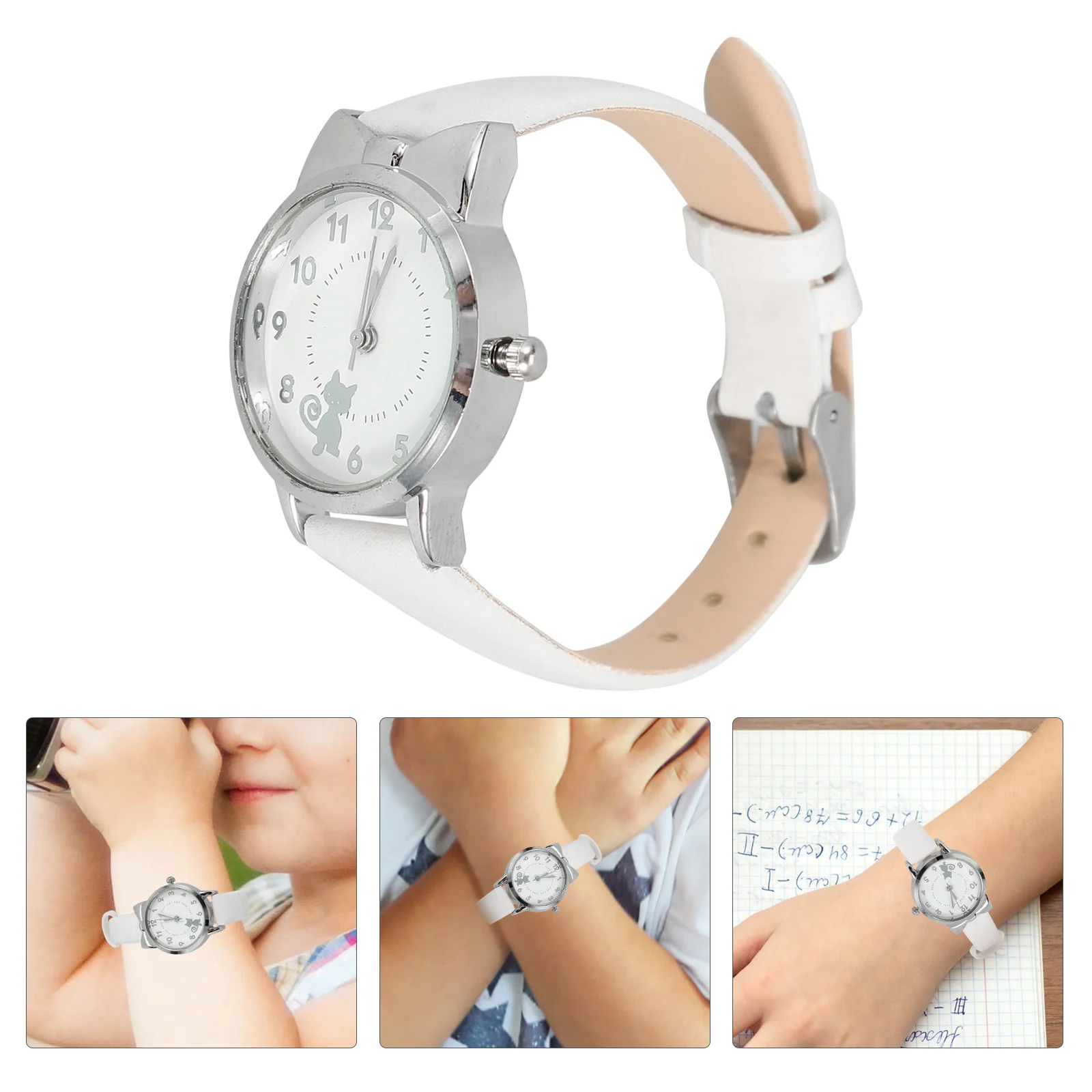 Reloj de cuarzo para niñas, juguetes para niños, el gato, relojes de pulsera de diseño bonito para niños pequeños, juego al aire libre