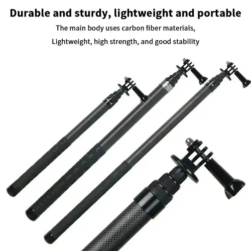 Imagen 2 del producto Palo de Selfie de fibra de carbono, extensión de cámara, palo de extensión Invisible Ultra largo, palo de Selfie