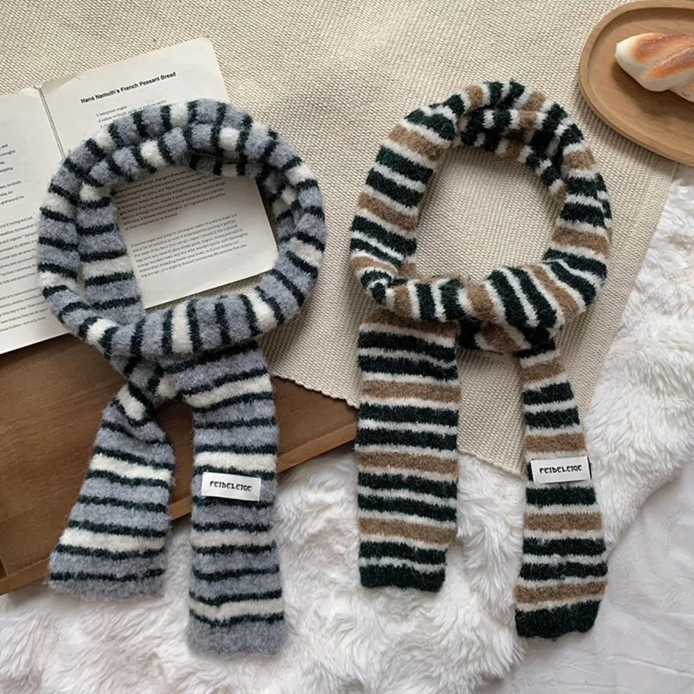 Harajuku Y2K Striped Scarf Y2K Style Korean Long Narrow Scarves Neckerchief Collocation Clothing Accessories Knitted Shawl