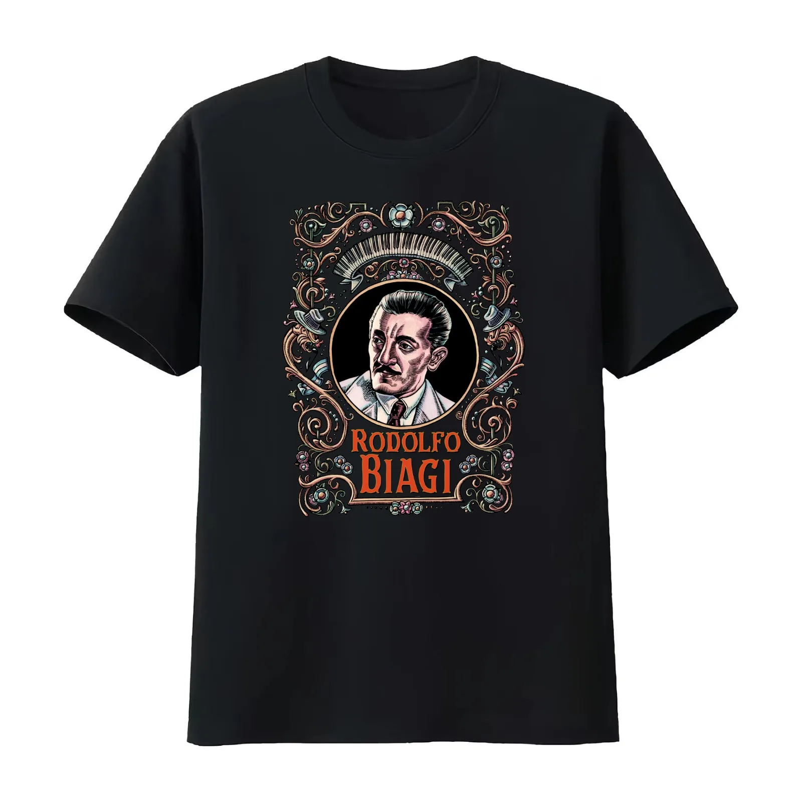 Rodolfo Biagi T-Shirt Summer Casual Cotton Tee Oversized Streetwear Tops Vintage Graphic Print Loose Fit Short Sleeve