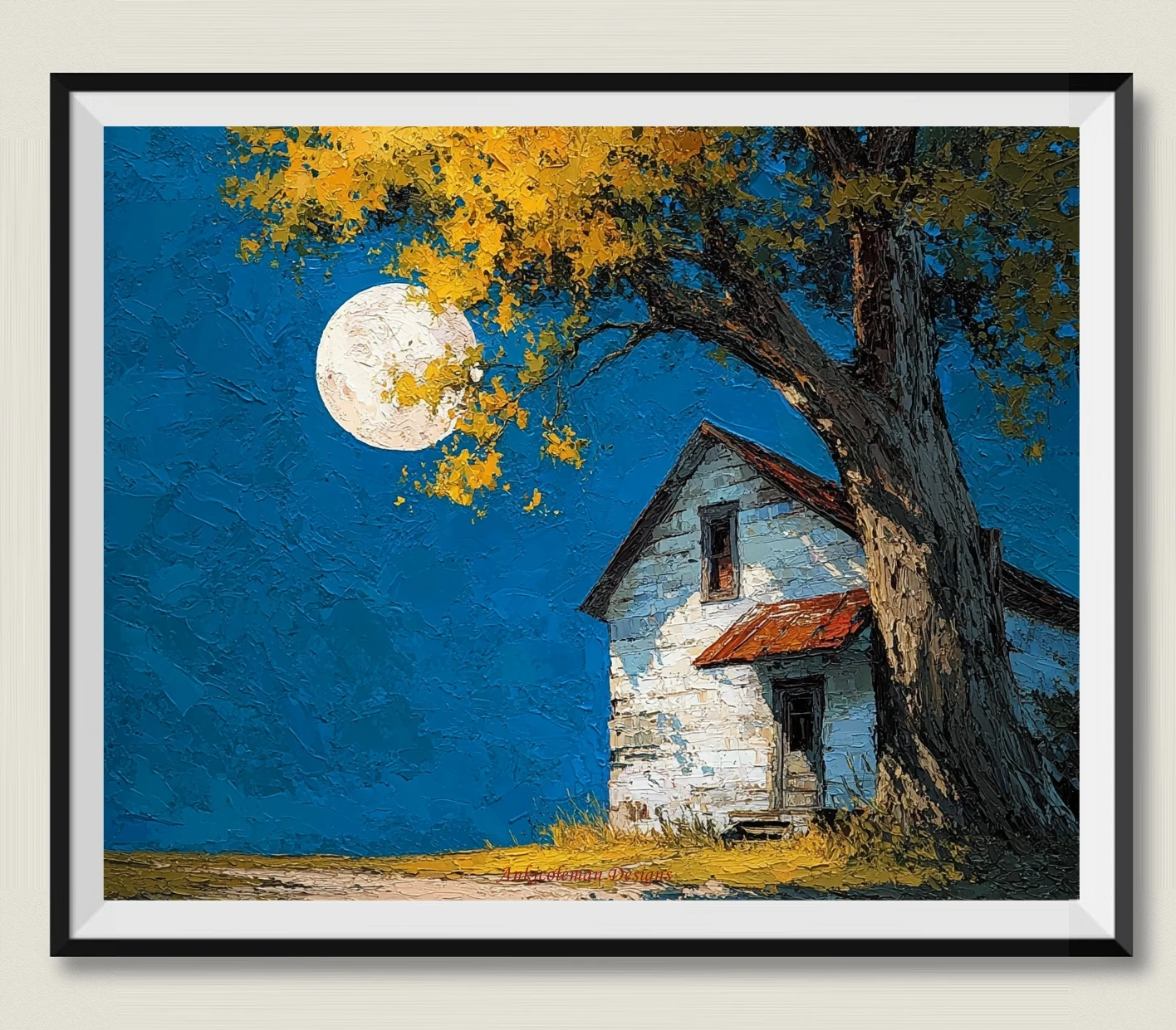 

Farmhouse in Blue Twilight - Рукоделие для вышивания DIY DMC Высокое качество - Наборы для вышивки крестом 14 карат Картина маслом