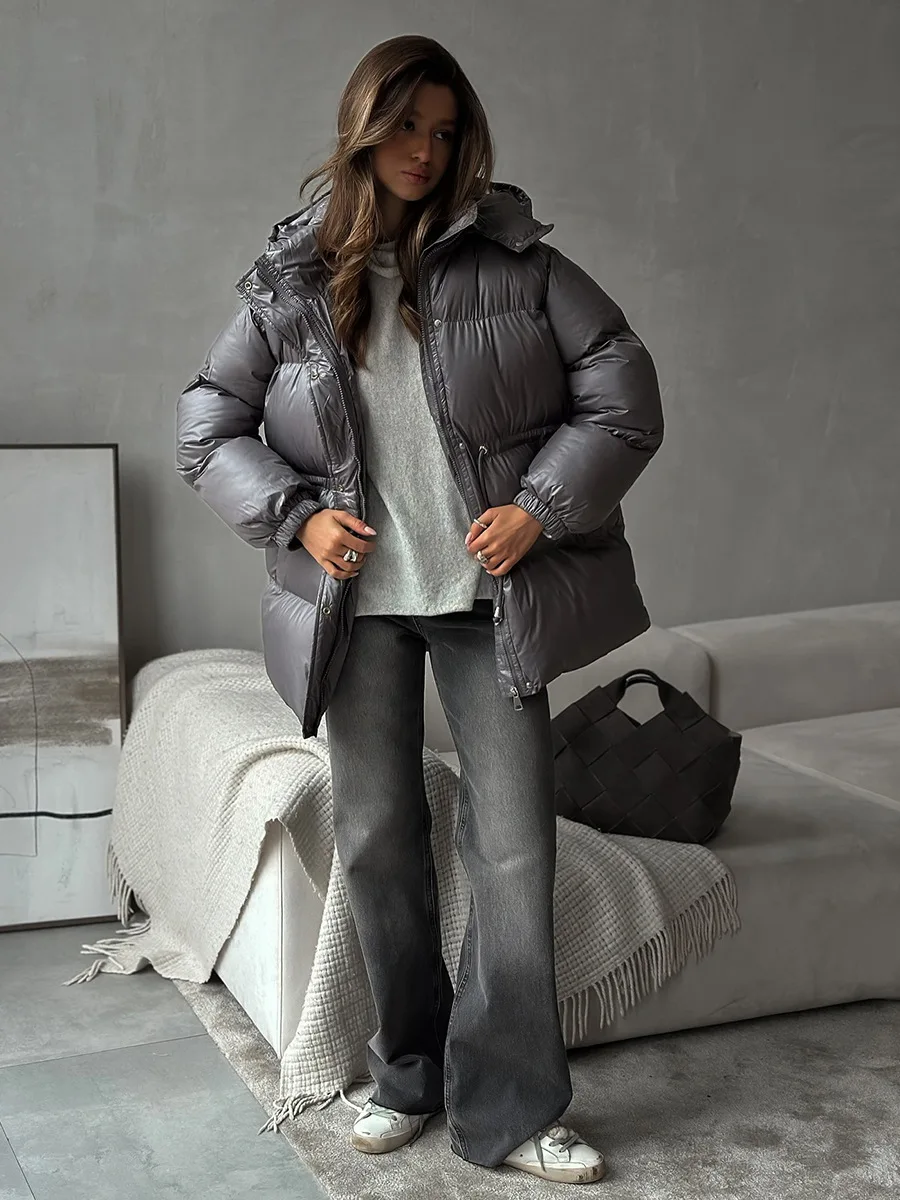 New Fashion Warm Padded Jacket Women Winter Parkas Long Sleeve Hooded Bread Cotton Clothes Female Thick Jacket Outerwear