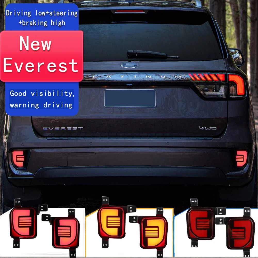 

Стайлинг автомобиля светодиодные фонари на столбе для Ford Everest Endevour 2022 2023, светодиодные лампы на столбе, стоп-сигнал, сигнальный свет дальнего света