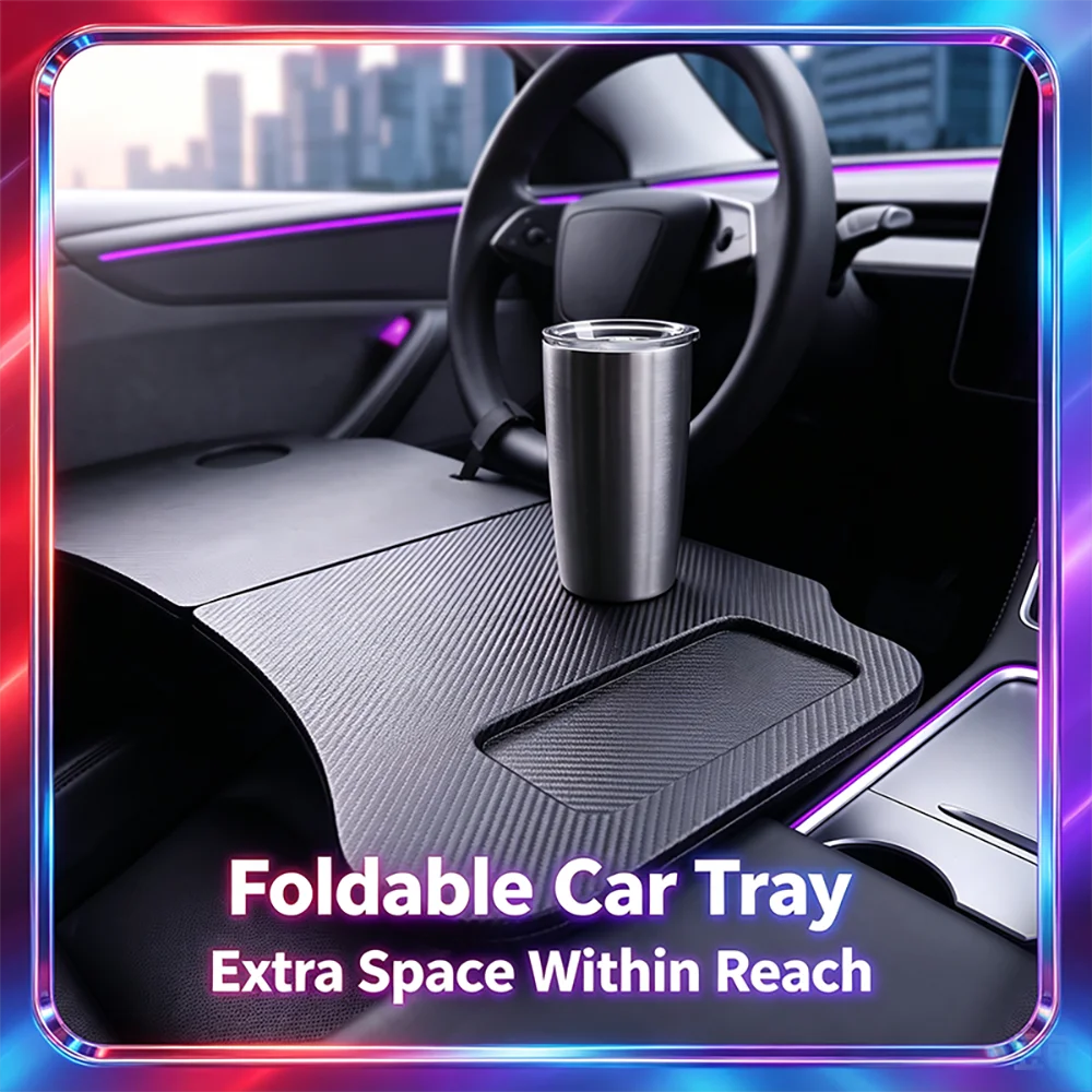 Foldable Steering Wheel Laptop Tray For Tesla Model 3 Highland Model Y Juniper Portable Car Dining Table Work Desk Accessories