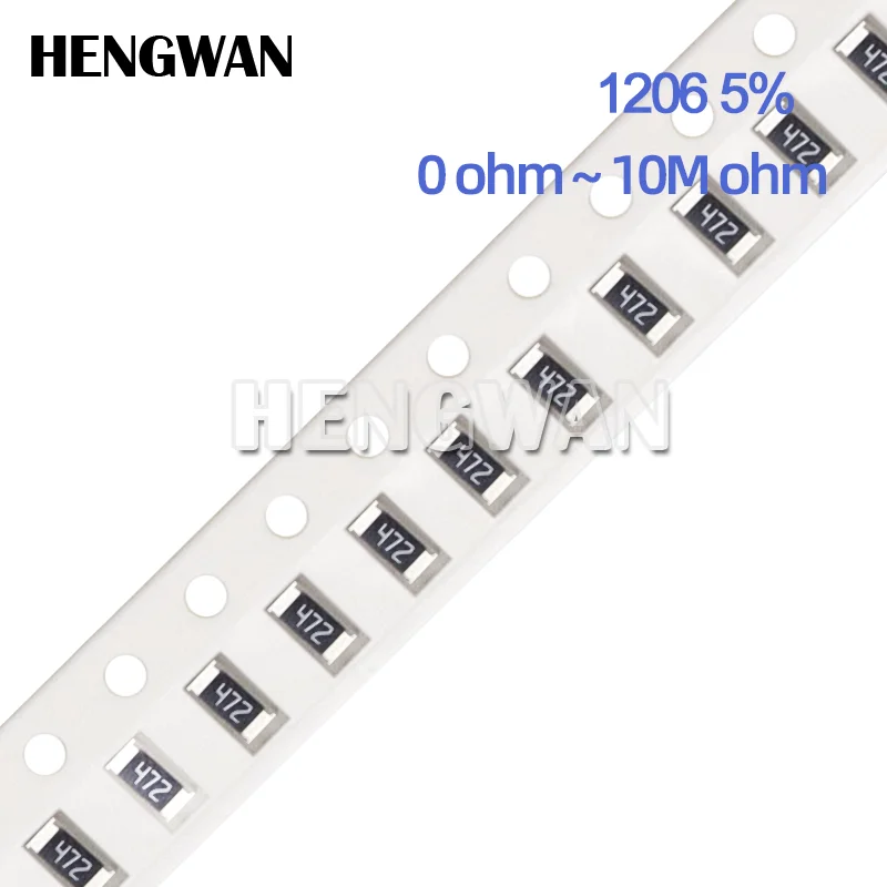 100pcs 1206 5% SMD resistor 0R - 10M 1/4W 0 1 10 47 100 220 470 ohm 1K 2.2K 4.7K 10K 100K 1R 10R 100R 150R 220R 330R 470R 1M