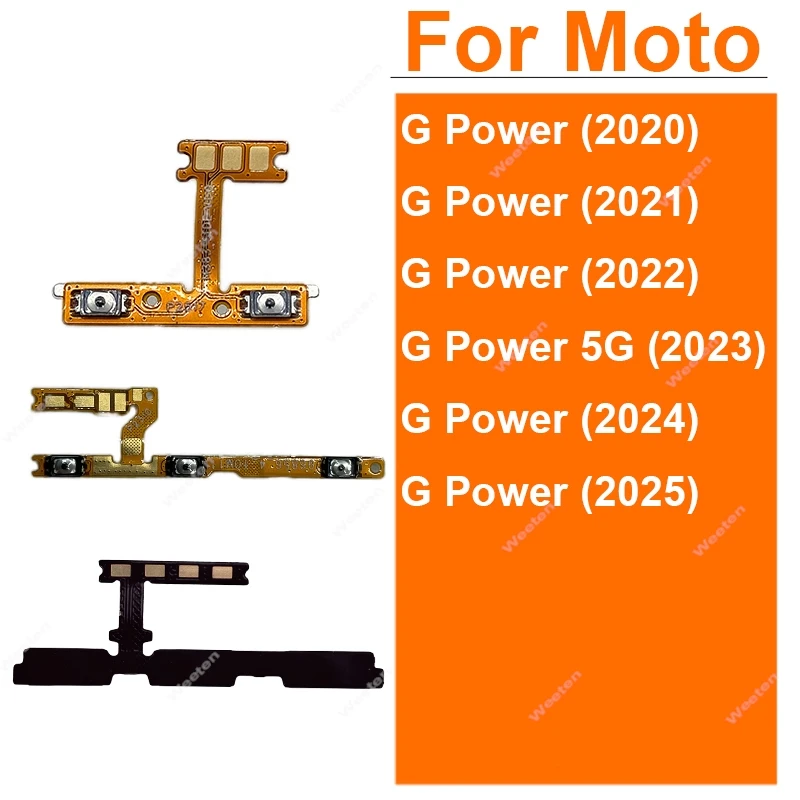 Cabo flexível com botão lateral de volume de energia, para motorola motos g power 2020 2021 2023 2024 2025 XT2041-4 xt2117 xt2311 XT2515-1