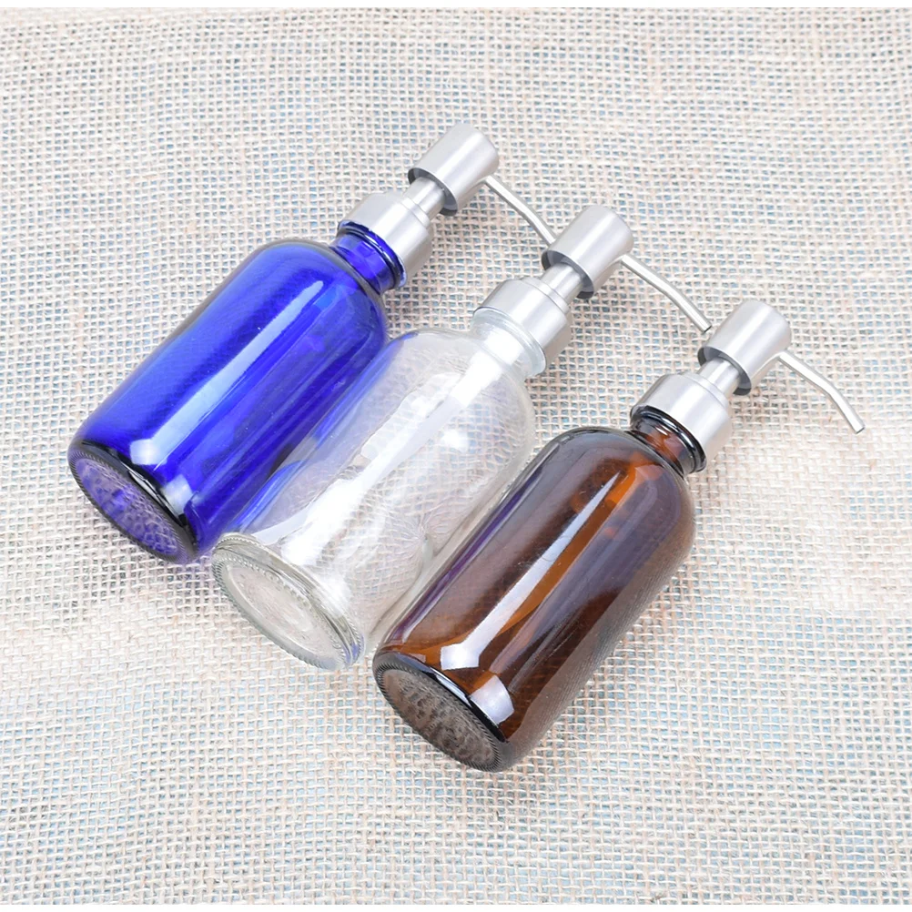 

230Ml Press Pump Soap Bottle Thickened Glass Lotion Container Refillable Reusable for Shampoo Conditioner Cream Travel Home