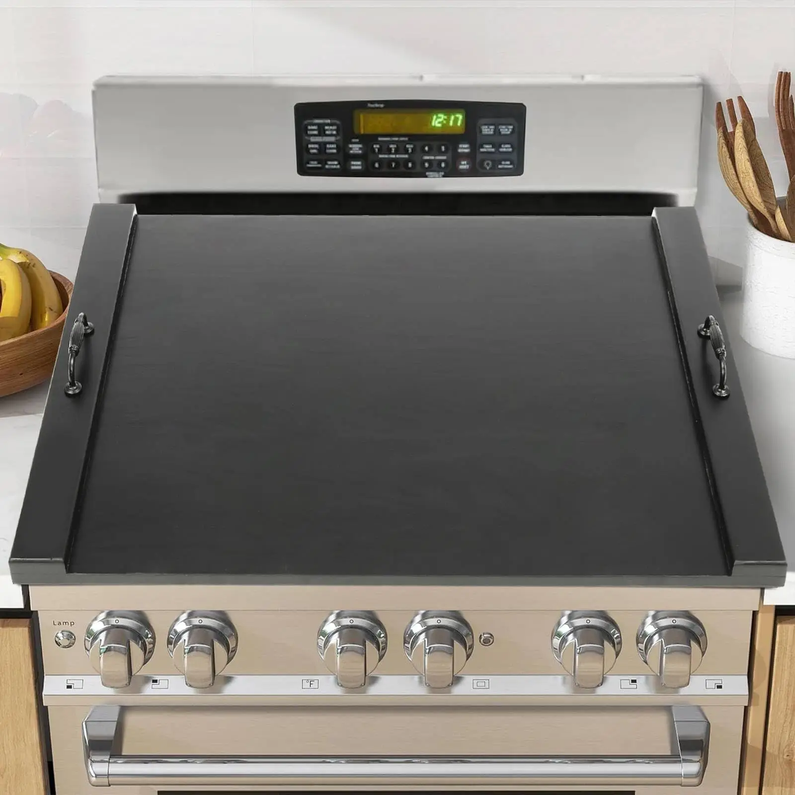 

Noodle Board Stove Cover with Handles, Large Charcuterie Board and Counter Space Top Cover for Electric and Gas Stoves, Farmhouse