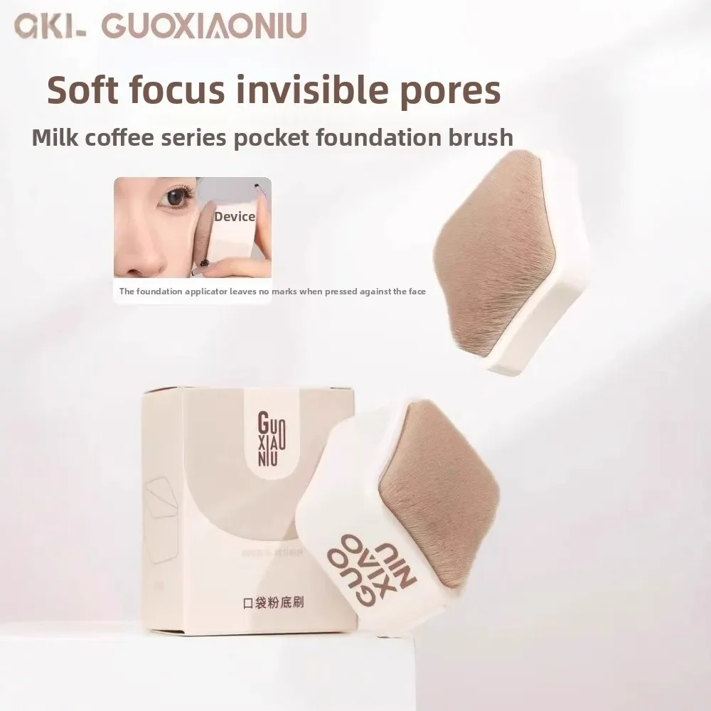 GUOXIAONIU Foundation Makeup Brush Portable Pocket Size For Blush Concealer Beginner Travel Essentials No Streak Natural Look