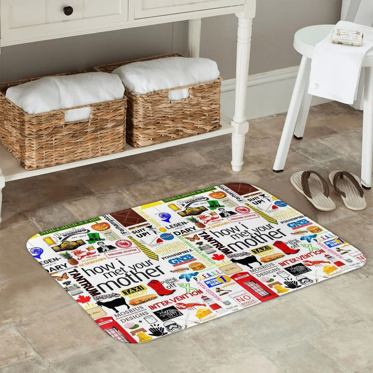 التدخل كيف قابلت والدتك برنامج تلفزيوني عدم الانزلاق ممسحة الكلمة حصيرة السجاد البساط للمطبخ مدخل المنزل الحمام مسند القدم الحصير