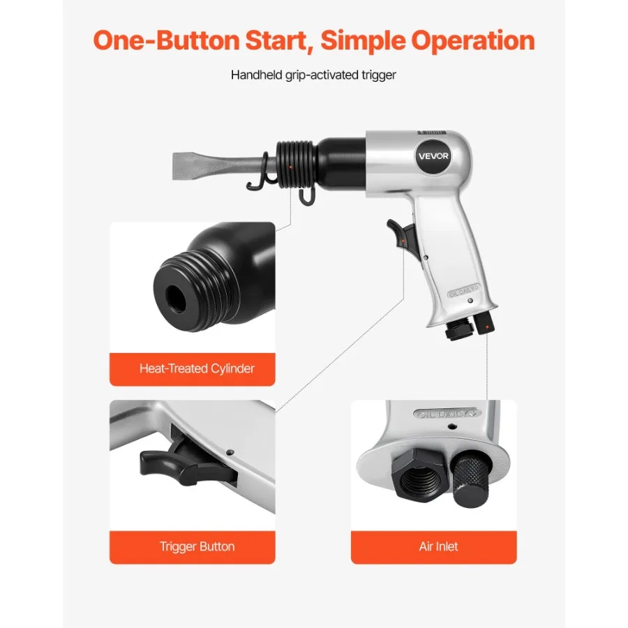 مطرقة هوائية 4500 BPM 11 CFM طقم مطرقة هوائية مع 4 أزاميل