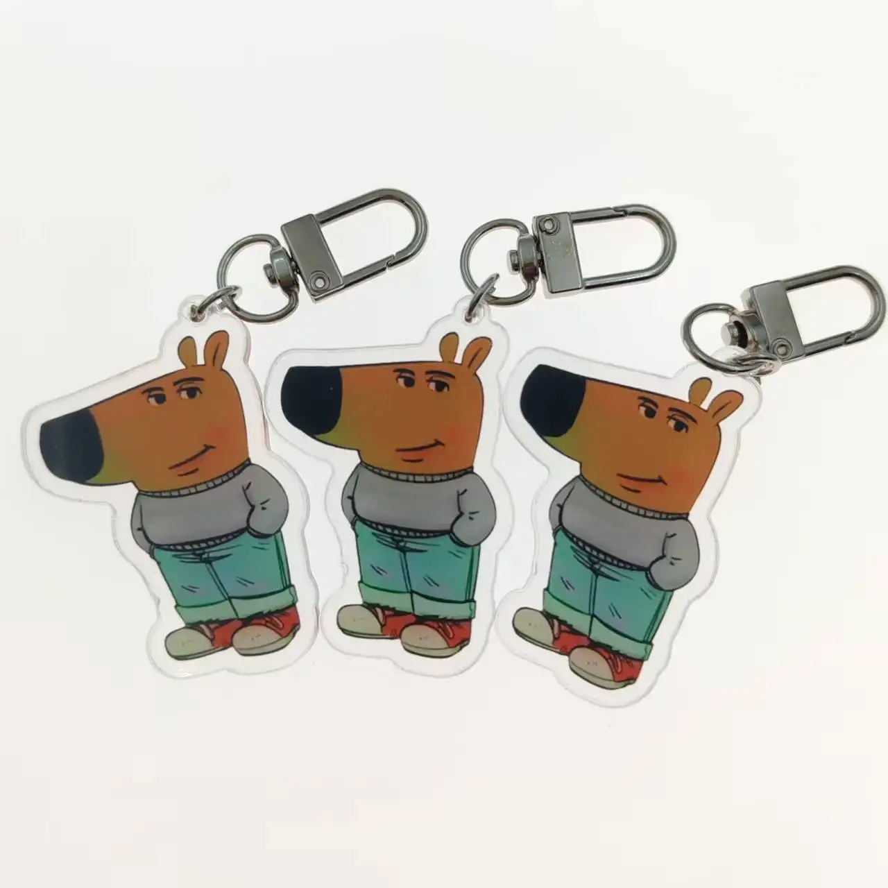 Cute Little Dog Chill Guy Keychains Gift For Friend Chill Dog Fun Pendant