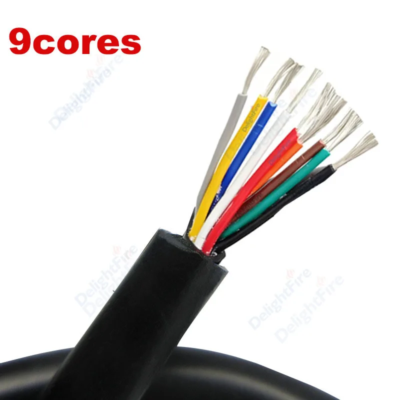 

28 26 24 20 18 22AWG 9Core Electrcial Wire Extension Cable PVC Tinned Copper Sheathed Cable for Trailer Speaker Audio Automotive