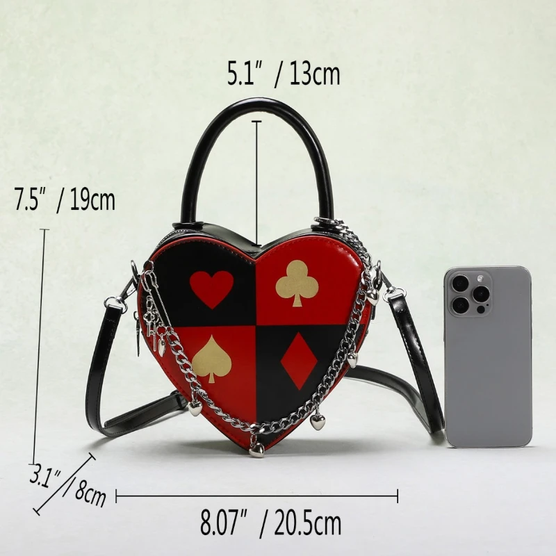 fashion-women-shoudler-bag-women's-creative-love-poker-bag-printed-chain-heart-shaped-bag-handheld-crossbody-handbag