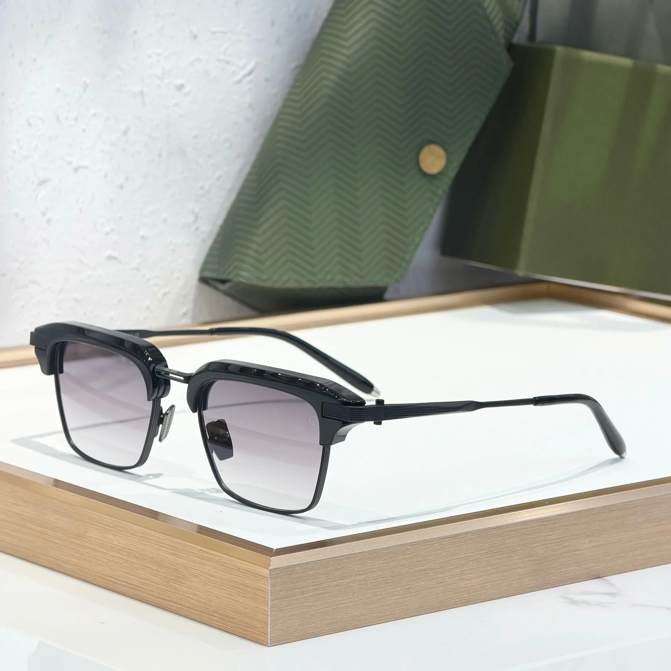 

AKO AKS-526 SIZE 51-21 Top Quality Sunglasses for Men and Women Retro Trend Luxury Acetate Titanium Designer Sunglasses UV400