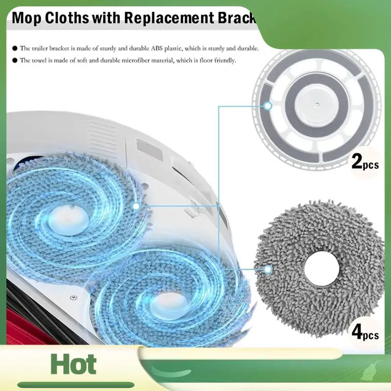 

N95R для Roborock Qrevo/Qrevo S/Qrevo Pro/Qrevo Plus/Qrevo Master, совместимые 4 салфетки и 2 сменных кронштейна, комплект аксессуаров