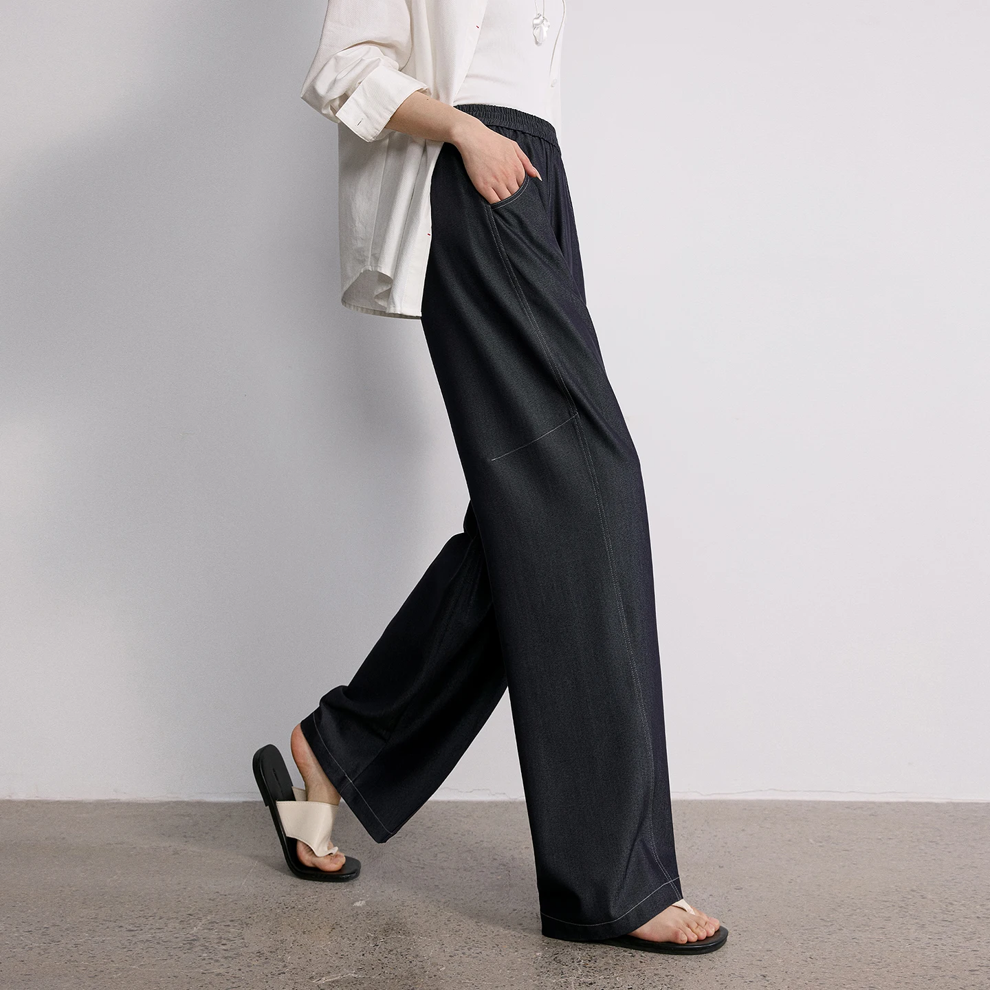 TOYOUTH Women Casual Pants 2026 Summer New High Waist Wide Leg Streetwear Banana Trousers